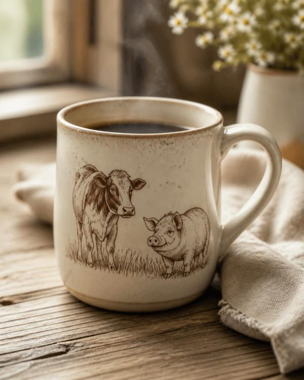Little Moos & Oinks Ceramic Farmhouse Mug